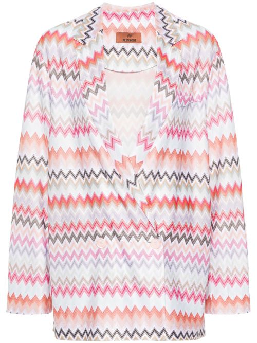 Zigzag-woven blazer - SM96Q - LIGHT TONES MULTICOLOR