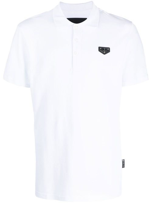 Logo-plaque polo shirt - White