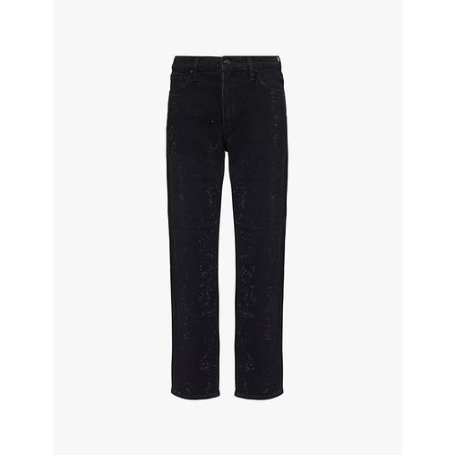 Womens Sirinjewel Harlow Rhinestone-embellishment Straight-leg Mid-rise Stretch-denim Jeans