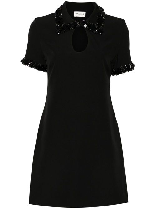 Embroidered mini dress - Black