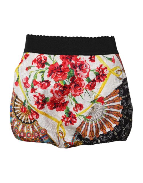 Floral Silk Shorts — Multicolor