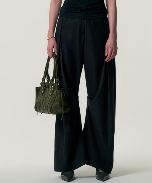 Soft-Curve Wide Pants_BLACK