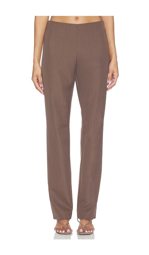St. Agni Silk Canvas 90s Minimal Pants in Brown. - S also in XS, M
