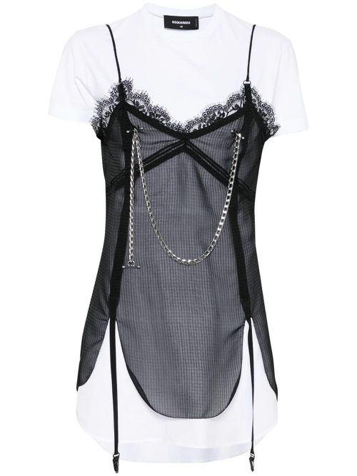 Pierced Apron dress - Black