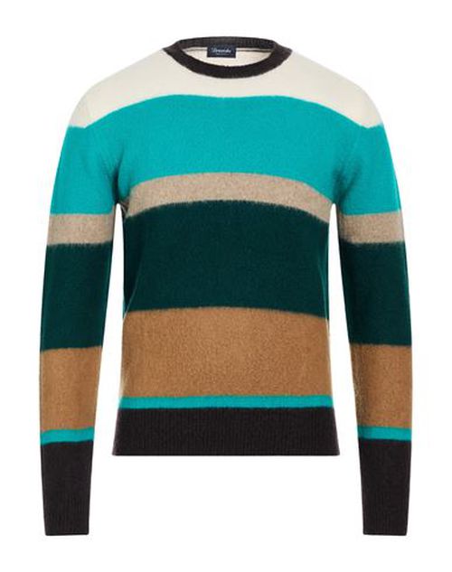 Man Sweater Dark green Size 36 Lambswool