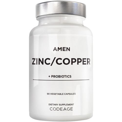 Amen Zinc & Copper Supplement + Probiotics, 3 Months Supply, One Per Day - 50 mg Zinc Picolinate Vitamin Pills - Essential Minerals Supplements &#x201