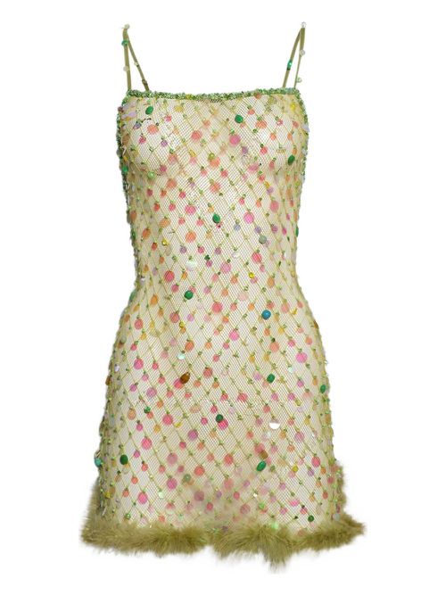 Sequin-embellished mini dress - Green