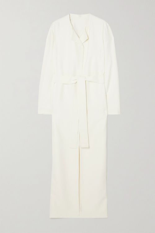 Paycen Belted Stretch-cady Coat - Off-white - US10