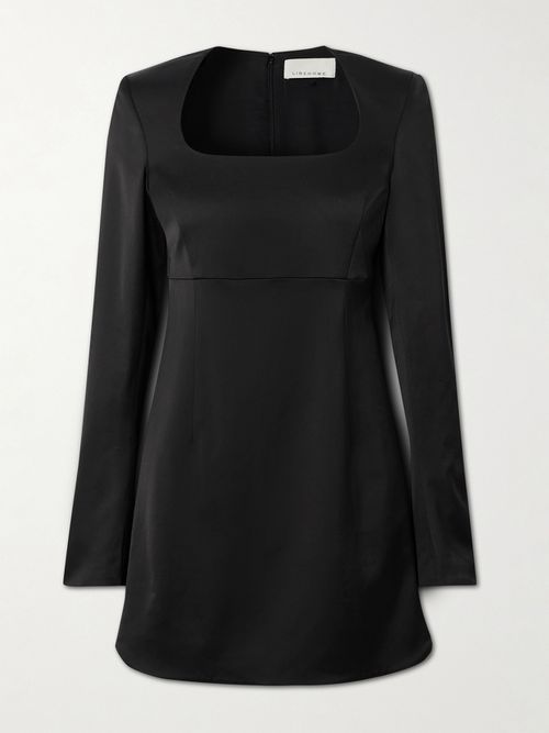 Judy Duchesse-satin Mini Dress - Black