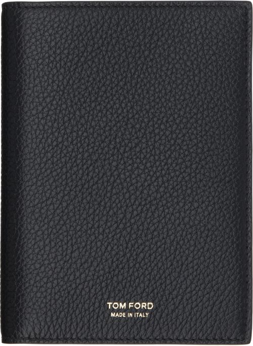 Black Soft Grain Leather T Line Passport Holder