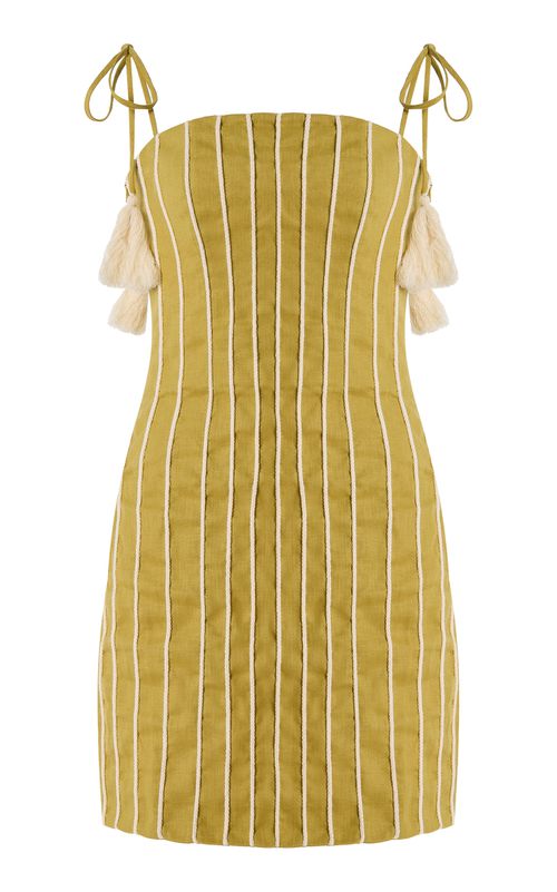 Exclusive Postales Linen Mini Dress - Moda Operandi