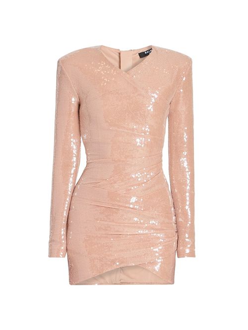 Women's Sequined Draped Minidress - Rose Pale