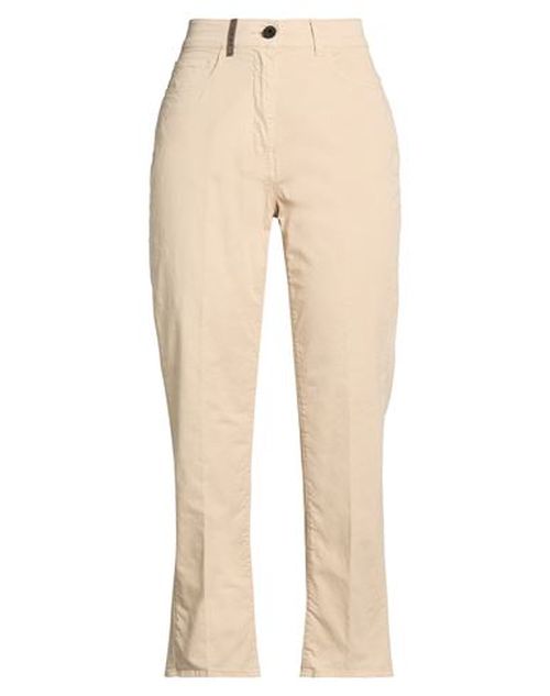 Woman Pants Beige Size 4 Cotton, Elastane