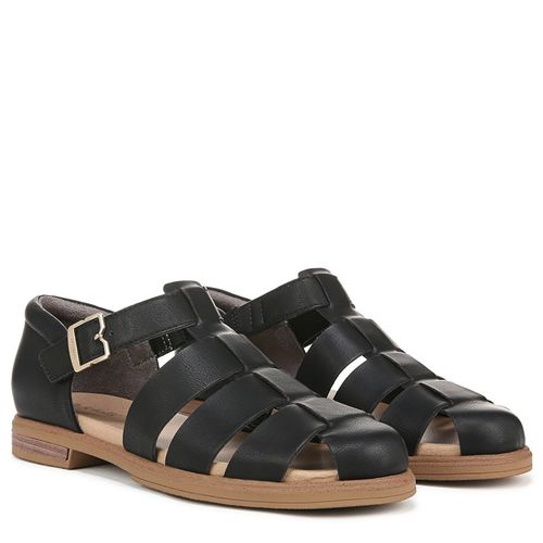 Women's Hello Seaside Fisherman Sandals (Black Faux Leather)