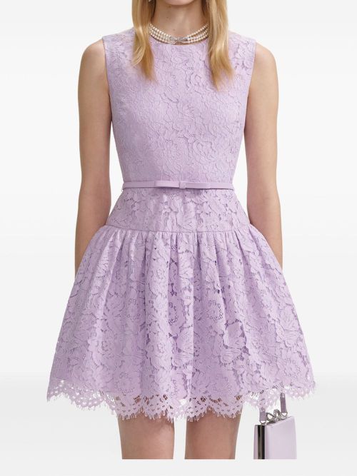 Embroidered-lace dress - Purple