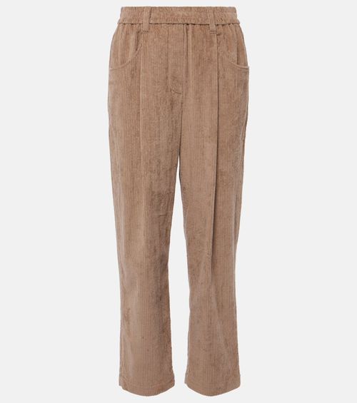 Pleated straight pants