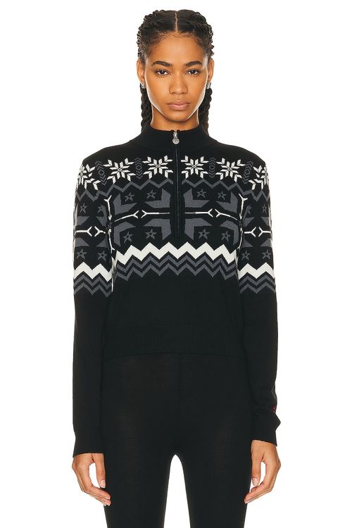 Perfect Moment Nordic Half Zip Sweater in Black - Black. XS also in L, M