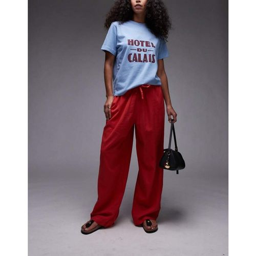 Topshop Womens linen balloon trouser in red - X-Sma