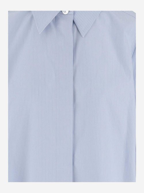 Striped Cotton Shirt — Blue