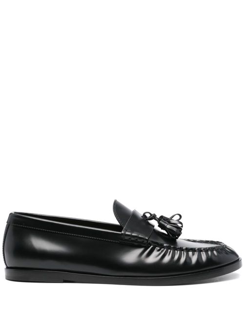 Tassel-detail leather loafers - Black