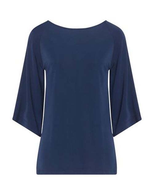 Woman Top Navy Size 1 Polyester, Elastane