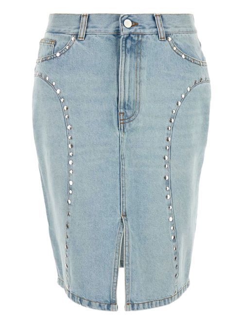 Luna stud-embellished denim skirt - Blue