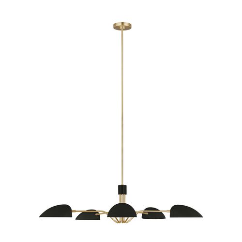 Visual Comfort Studio Jane 5-Light Chandelier in Midnight Black And Burnished Brass by Ellen Degenere