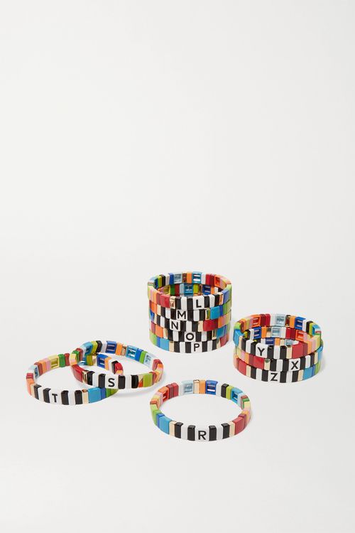 Alphabet Soup Enamel Bracelet - Blue