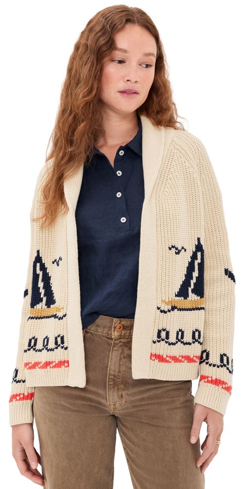 The Sailboat Lodge Cardigan Cream