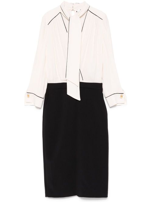 Georgette crepe midi dress - Neutrals
