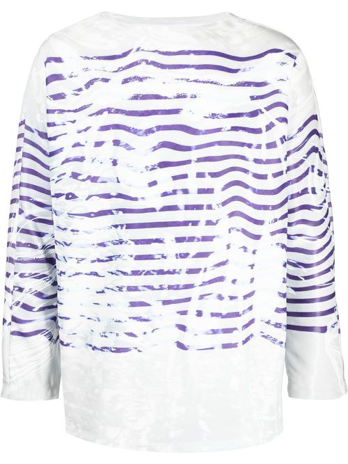 Graphic-print long-sleeved top - Blue