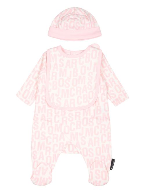 Logo-print babygrow set - Pink