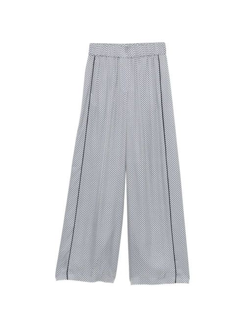 Patterned Side Stripe Trousers — White
