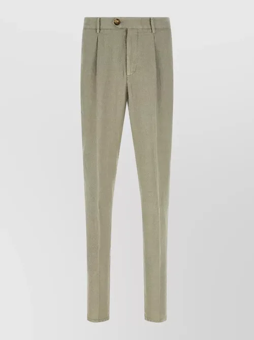 Brunello Cucinelli - linen gabardine tailored turn up trouser