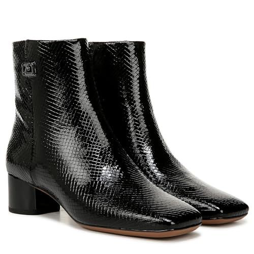 Franco Sarto Womens Noah Square Toe Ankle Boot Black Smooth