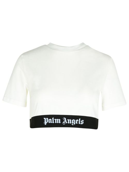 Crop T-shirt In White Cotton