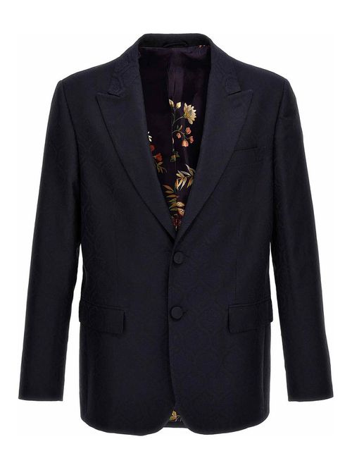 Single-Breasted Jacquard Blazer