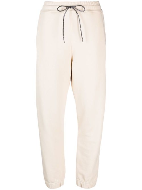 Orb logo-embroidered cotton track pants - Neutrals
