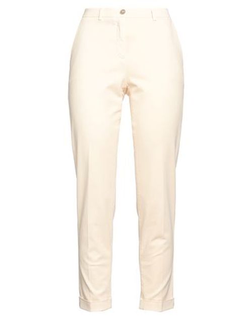 Woman Pants Cream Size 10 Cotton, Elastane