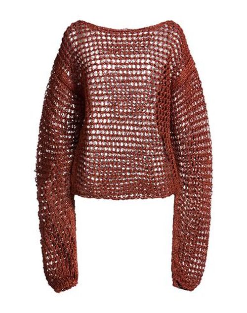 Collezione N_01 Woman Sweater Rust Size S Viscose, Linen, Cotton