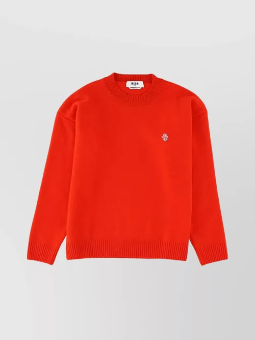 MSGM - ribbed neckline knit sweater and cuff