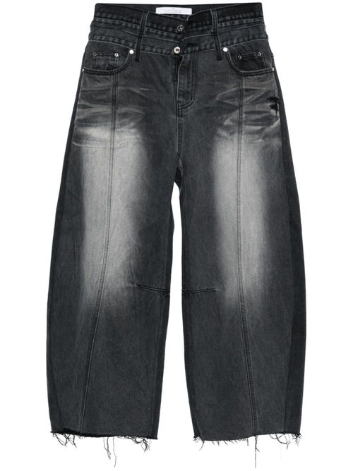 Ballon shaped layered jeans - Black