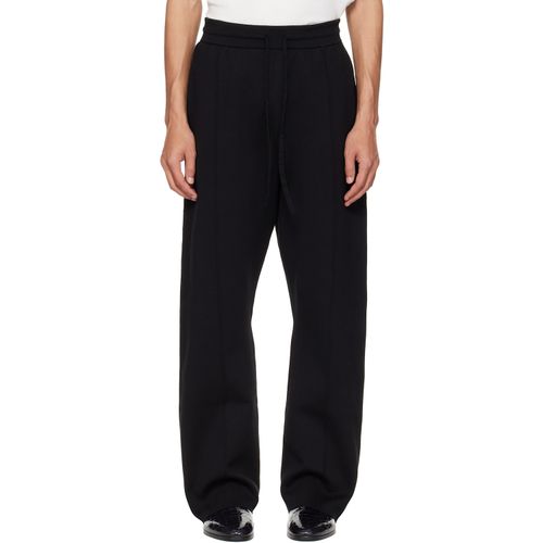 Black Double Knit Flared Jogging Trousers