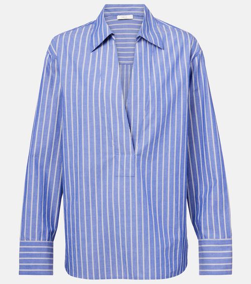 Striped cotton polo shirt