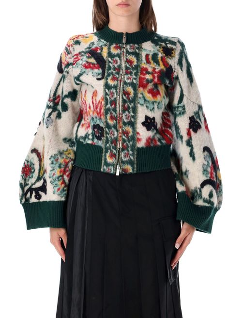 Layered Patterned Knit Sweatshirt