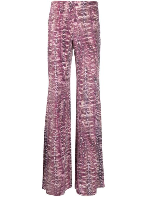 Graphic-print straight-leg trousers - Pink
