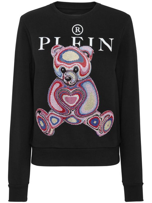 Logo-print cotton sweatshirt - Black