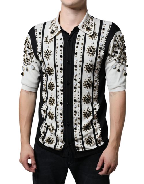 Studded Silk Shirt — White