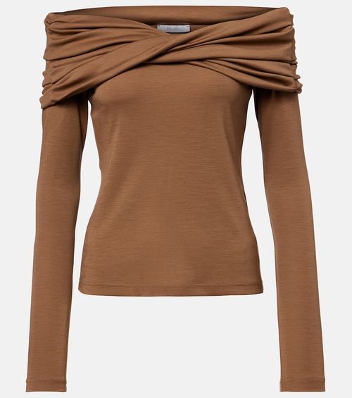 Orafo draped virgin wool top