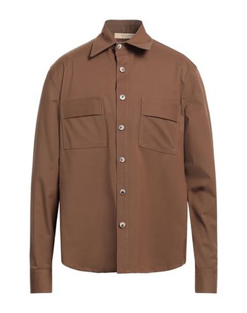 Yes London Man Shirt Camel Size S Wool, Polyester, Elastane